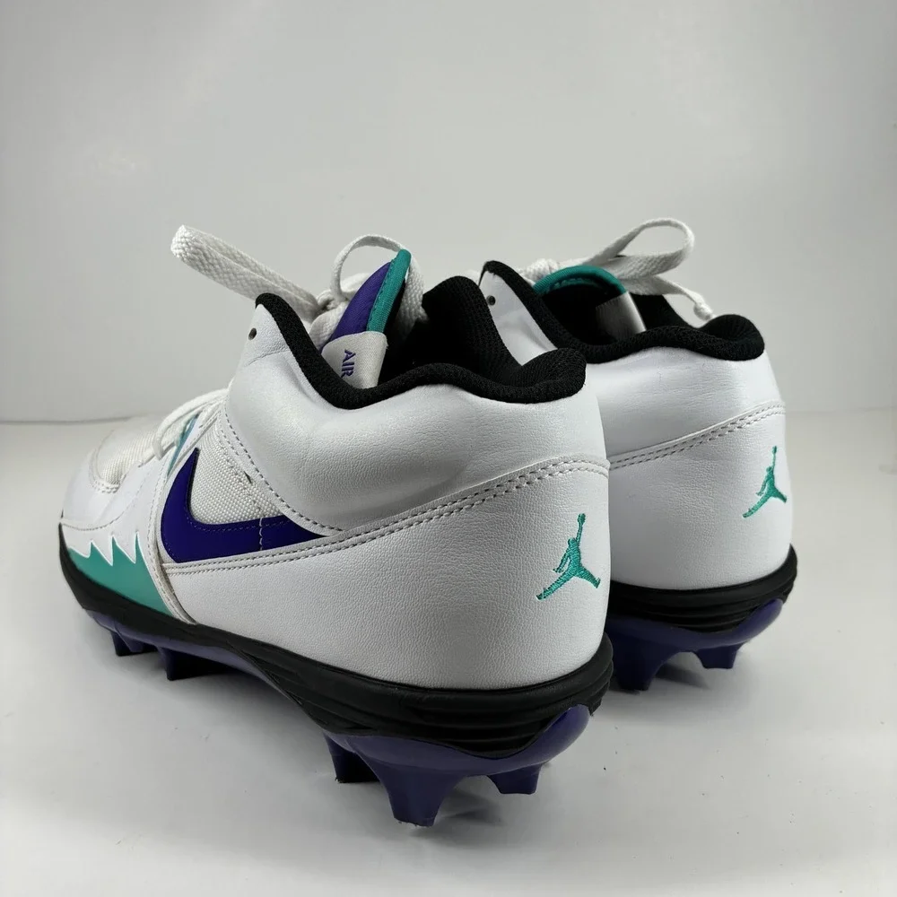 Jordan Brand Stadium 90 Low TD Men's 10.5 White Grape Football Cleats HQ0210-105